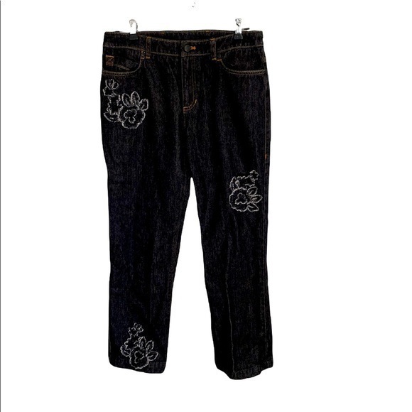 Jones New York Denim - Jones New York Sport Floral Embellished Jeans 8 Petite